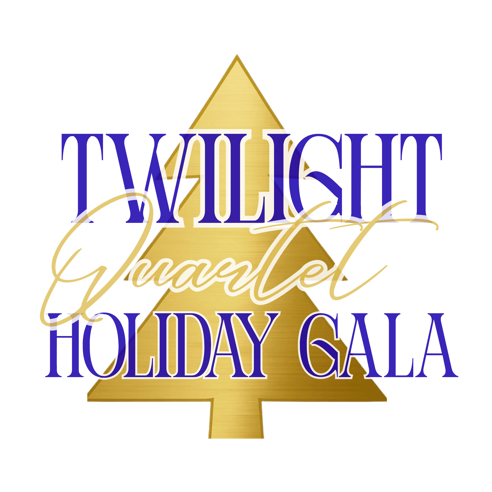 Twilight Quartet Holiday Gala, Logo, BLUE and Gold, Trans bkgrnd